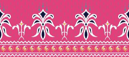 Afrikaanse ikat paisley borduurwerk. etnisch ikat naadloos patroon borduurwerk. batik textiel naadloos patroon digitaal vector ontwerp voor afdrukken Saree kurti Borneo kleding stof grens ikkat dupatta
