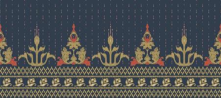 Afrikaanse ikat paisley borduurwerk. batik textiel ikat ontwerp naadloos patroon digitaal vector ontwerp voor afdrukken Saree kurti Borneo kleding stof grens borstel partij slijtage