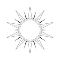 abstract hemel- zon vector illustratie. Boheems mysticus symbool barsten zon stralen. magie talisman, antiek tribal stijl, boho, tatoeëren, kunst afdrukken, tarot