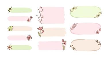 esthetisch boho bloemen kader verzameling. schattig pastel grens voor kaart ontwerp, bruiloft, digitaal afdrukken, plakboek, leraar elementen, ansichtkaart, poster en meer. vector