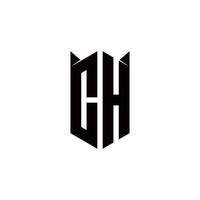 ch logo monogram met schild vorm ontwerpen sjabloon vector