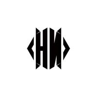hn logo monogram met schild vorm ontwerpen sjabloon vector