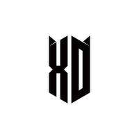 xd logo monogram met schild vorm ontwerpen sjabloon vector