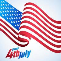 4e juli, gelukkig onafhankelijkheid dag poster ontwerp met Verenigde Staten van Amerika Golf vlag. vector