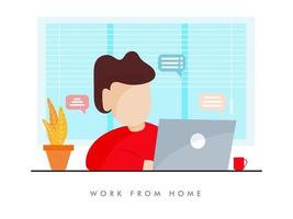 werken van huis in quarantaine. vector illustraties van werken Bij huis concept. mensen Bij huis.