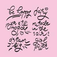 belettering Aan roze handschrift tekst vector illustratie reeks