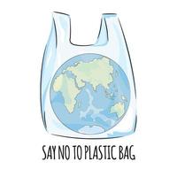 Europa Nee plastic ecologisch probleem vector illustratie reeks