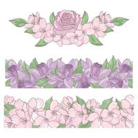 bloem borders decoratie klem kunst vector illustratie reeks