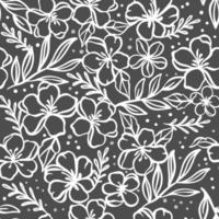 bloem kleding stof bloemen monochroom vector naadloos achtergrond