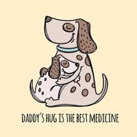 knuffel papa vader hond knuffels puppy zoon vector illustratie reeks