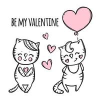 liefde kittens Valentijn dag tekenfilm vector illustratie reeks