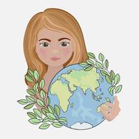 moeder aarde Europa planeet vakantie partij vector illustratie
