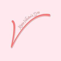 gelukkige Valentijnsdag met roze vinkje vector