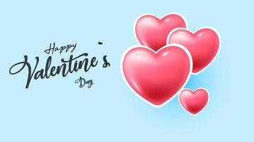 gelukkige Valentijnsdag banner met hartjes vector