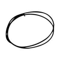 hand- getrokken kattebelletje cirkel. zwart tekening ronde circulaire ontwerp element Aan wit achtergrond. vector illustratie