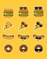 vector cartoon illustratie van fastfood mascottes