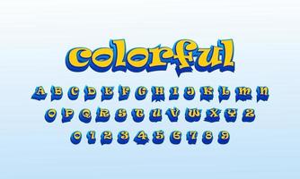 teksteffect kleurrijk lettertype alfabet vector