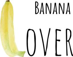 waterverf illustratie van geel banaan. vers rauw fruit. banaan minnaar illustratie vector