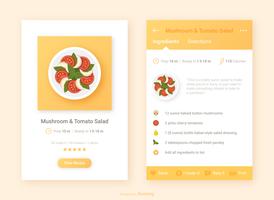 Recept UI ontwerp met voedsel App pictogram Vector