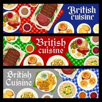 Brits keuken restaurant voedsel horizontaal banners vector