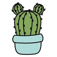 vector illustratie van een helder cactus. vlak, schattig