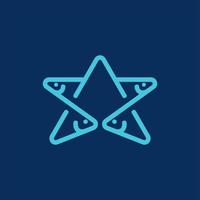 ster en vier vis lijn modern creatief logo vector