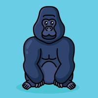 gorilla schattig tekenfilm stijl vector