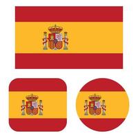 Spanje vlag in rechthoek plein en cirkel vector
