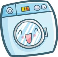 grappig en schattig het wassen machine lachend vector