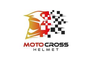 motorcross helm logo ontwerp met creatief abstract concept vector