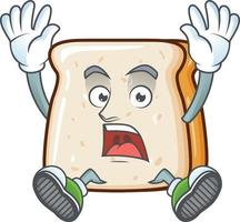 een tekenfilm karakter van plak van brood vector