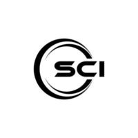 sci brief logo ontwerp in illustratie. vector logo, schoonschrift ontwerpen voor logo, poster, uitnodiging, enz.