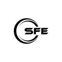 sfe brief logo ontwerp in illustratie. vector logo, schoonschrift ontwerpen voor logo, poster, uitnodiging, enz.