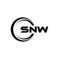 snw brief logo ontwerp in illustratie. vector logo, schoonschrift ontwerpen voor logo, poster, uitnodiging, enz.