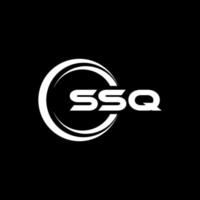 ssq brief logo ontwerp in illustratie. vector logo, schoonschrift ontwerpen voor logo, poster, uitnodiging, enz.