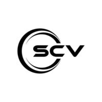 scv brief logo ontwerp in illustratie. vector logo, schoonschrift ontwerpen voor logo, poster, uitnodiging, enz.