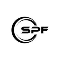 spf brief logo ontwerp in illustratie. vector logo, schoonschrift ontwerpen voor logo, poster, uitnodiging, enz.