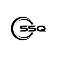 ssq brief logo ontwerp in illustratie. vector logo, schoonschrift ontwerpen voor logo, poster, uitnodiging, enz.
