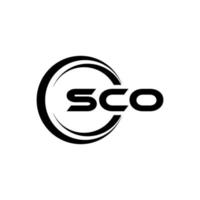 sco brief logo ontwerp in illustratie. vector logo, schoonschrift ontwerpen voor logo, poster, uitnodiging, enz.