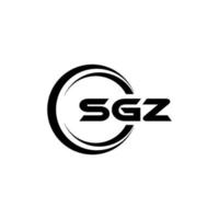 sgz brief logo ontwerp in illustratie. vector logo, schoonschrift ontwerpen voor logo, poster, uitnodiging, enz.