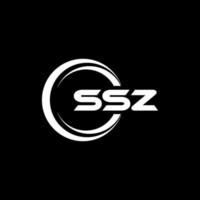 ssz brief logo ontwerp in illustratie. vector logo, schoonschrift ontwerpen voor logo, poster, uitnodiging, enz.