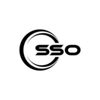 sso brief logo ontwerp in illustratie. vector logo, schoonschrift ontwerpen voor logo, poster, uitnodiging, enz.