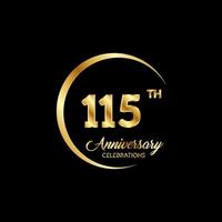 115 jaren verjaardag. verjaardag sjabloon ontwerp concept met gouden aantal , ontwerp voor evenement, uitnodiging kaart, groet kaart, banier, poster, folder, boek Hoes en afdrukken. vector eps10