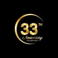 33 jaren verjaardag. verjaardag sjabloon ontwerp concept met gouden aantal , ontwerp voor evenement, uitnodiging kaart, groet kaart, banier, poster, folder, boek Hoes en afdrukken. vector eps10