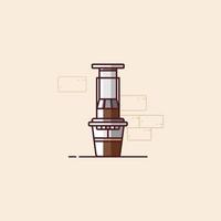 illustratie van aeropress-koffie in vlakke stijl vector