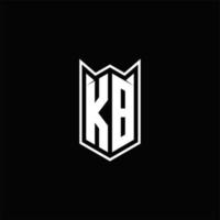 kb logo monogram met schild vorm ontwerpen sjabloon vector
