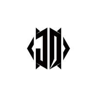 jq logo monogram met schild vorm ontwerpen sjabloon vector