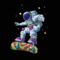 astronaut spelen skateboard illustratie vector