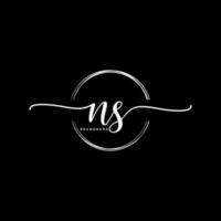 eerste NS vrouwelijk logo collecties sjabloon. handschrift logo van eerste handtekening, bruiloft, mode, juwelen, boetiek, bloemen en botanisch met creatief sjabloon voor ieder bedrijf of bedrijf. vector