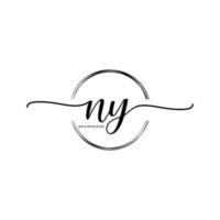 eerste ny vrouwelijk logo collecties sjabloon. handschrift logo van eerste handtekening, bruiloft, mode, juwelen, boetiek, bloemen en botanisch met creatief sjabloon voor ieder bedrijf of bedrijf. vector